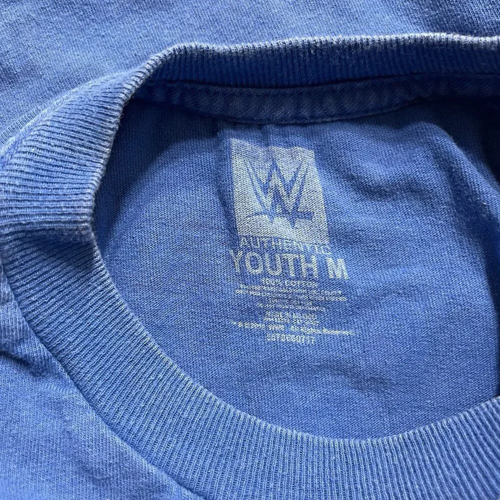 John Cena WWE Blue T Shirt Youth Medium Logo - Picture 6 of 8